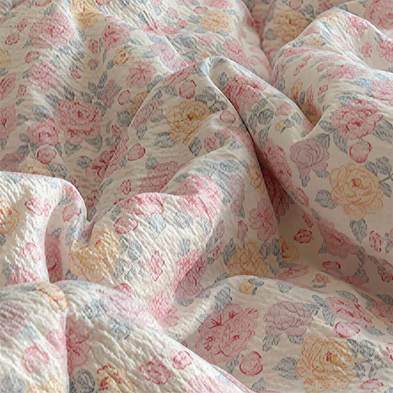 Sommer-Bettwäsche-Set mit Rüschenspitze in zartem Rosa - image 4