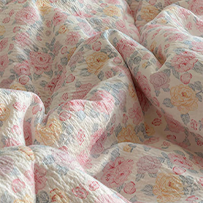 Sommer-Bettwäsche-Set mit Rüschenspitze in zartem Rosa - image 4