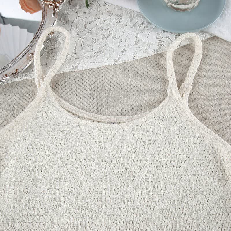 Beige Jacquard Cami Shorts Pyjama-Set - image 6