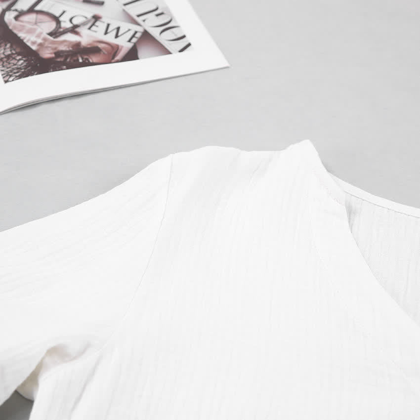 Pyjama-Set aus langärmeligem Oberteil und Shorts - image 7