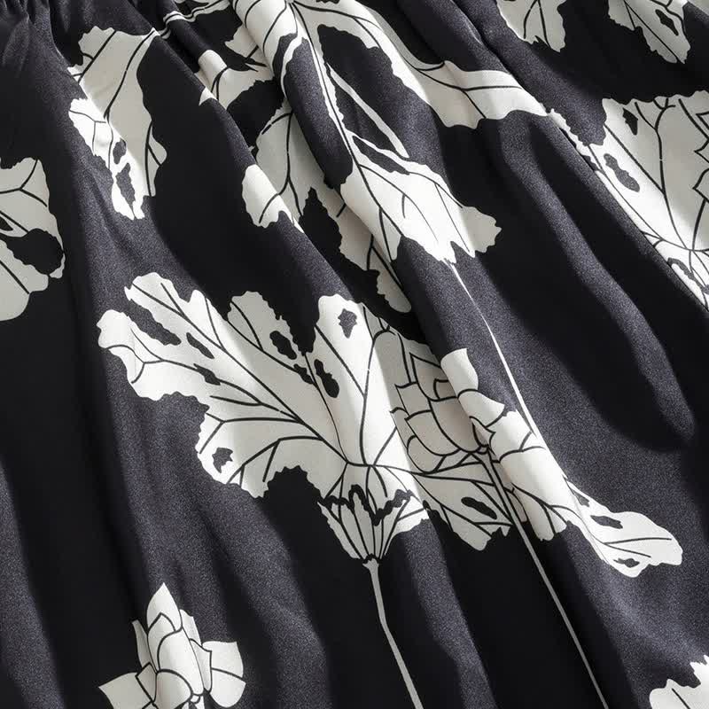 Schwarzes Pyjama-Set mit geblümtem Cami-Shorts - image 11