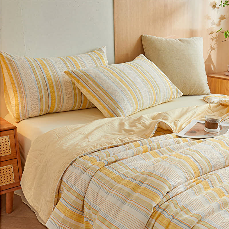 Weiches kariertes Sommerbettwäsche-Set - image 2