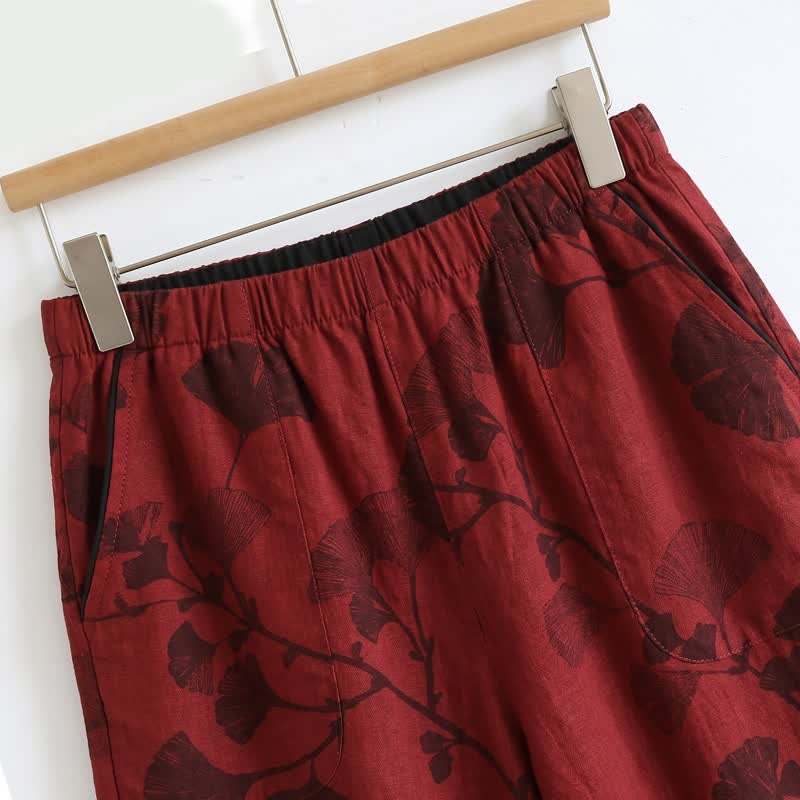 Elegantes Ginkgo-Baumwoll-Pyjama-Set - image 5