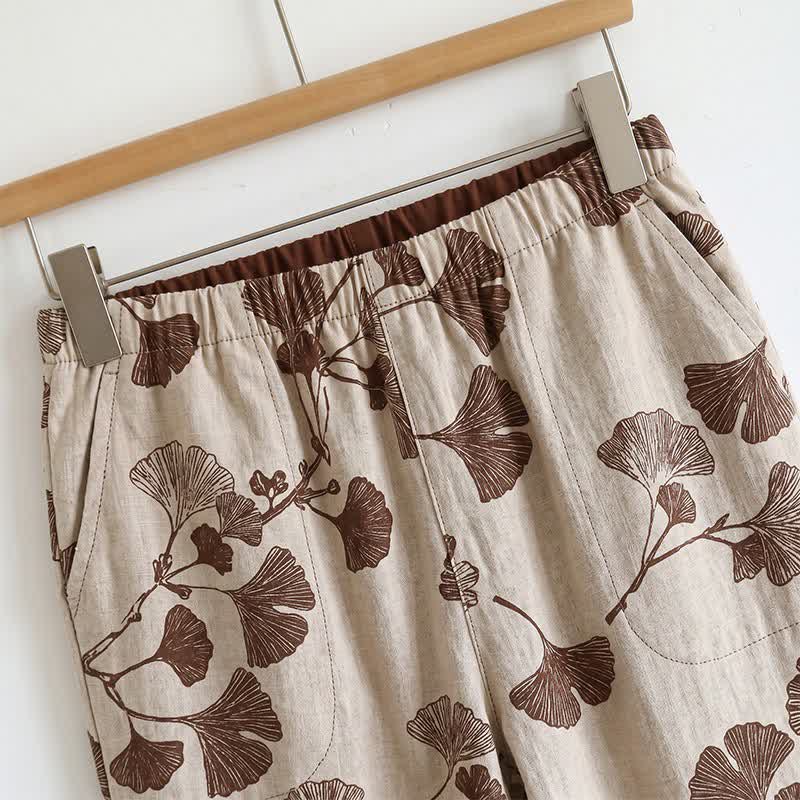 Elegantes Ginkgo-Baumwoll-Pyjama-Set - image 8