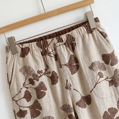 Elegantes Ginkgo-Baumwoll-Pyjama-Set - image 8