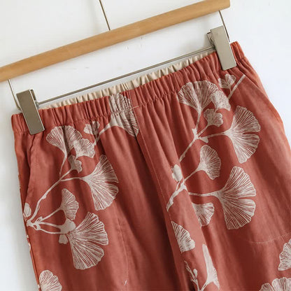 Elegantes Ginkgo-Baumwoll-Pyjama-Set - image 2