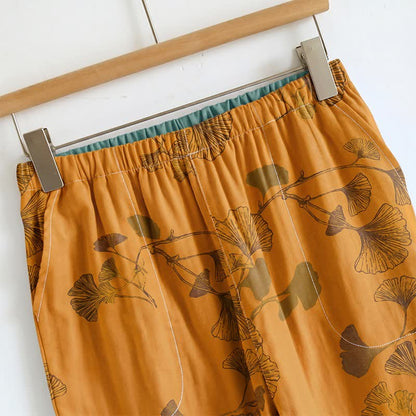 Elegantes Ginkgo-Baumwoll-Pyjama-Set - image 11