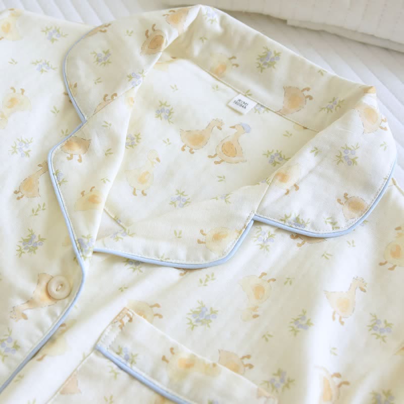 Dreiteilige Loungewear aus Baumwoll-Duck-Print - image 5