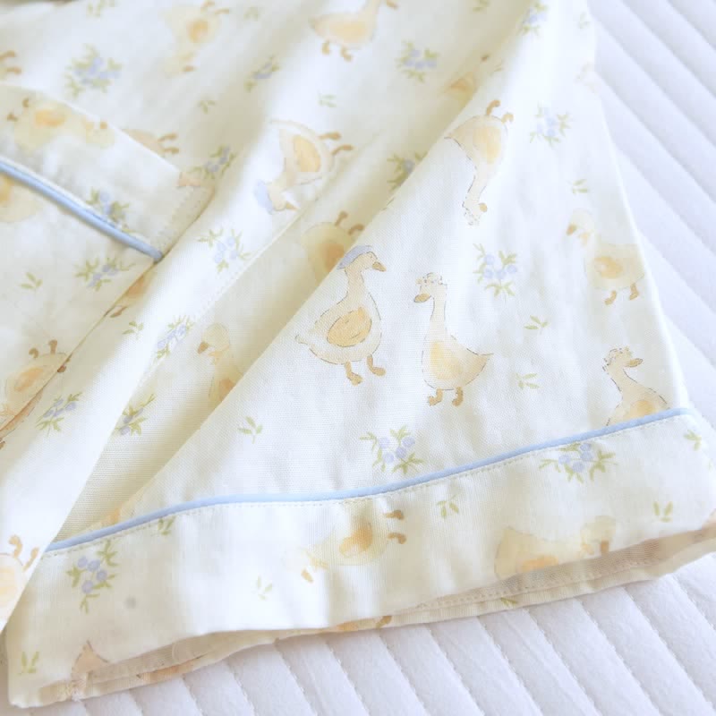 Dreiteilige Loungewear aus Baumwoll-Duck-Print - image 7