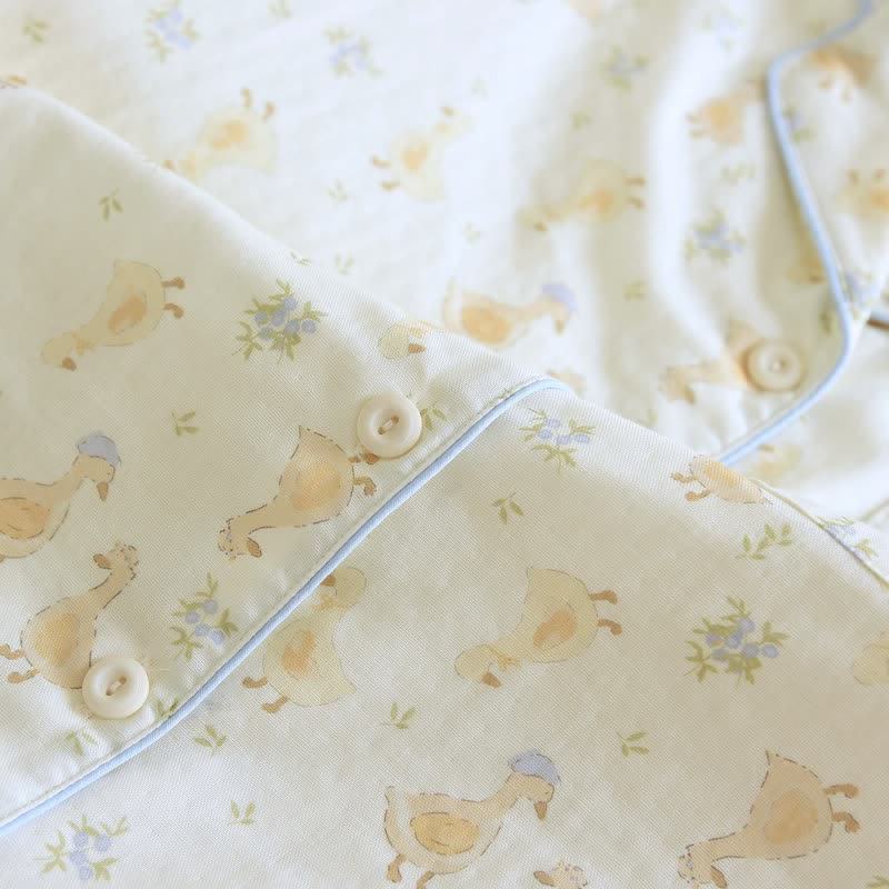 Dreiteilige Loungewear aus Baumwoll-Duck-Print - image 8