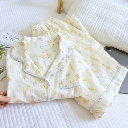 Dreiteilige Loungewear aus Baumwoll-Duck-Print - image 4