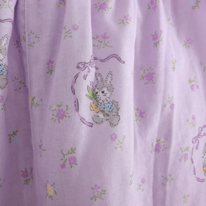 Loungewear-Set aus Baumwolle mit lila Hasen- und Blumenmuster (3-teilig) - image 11