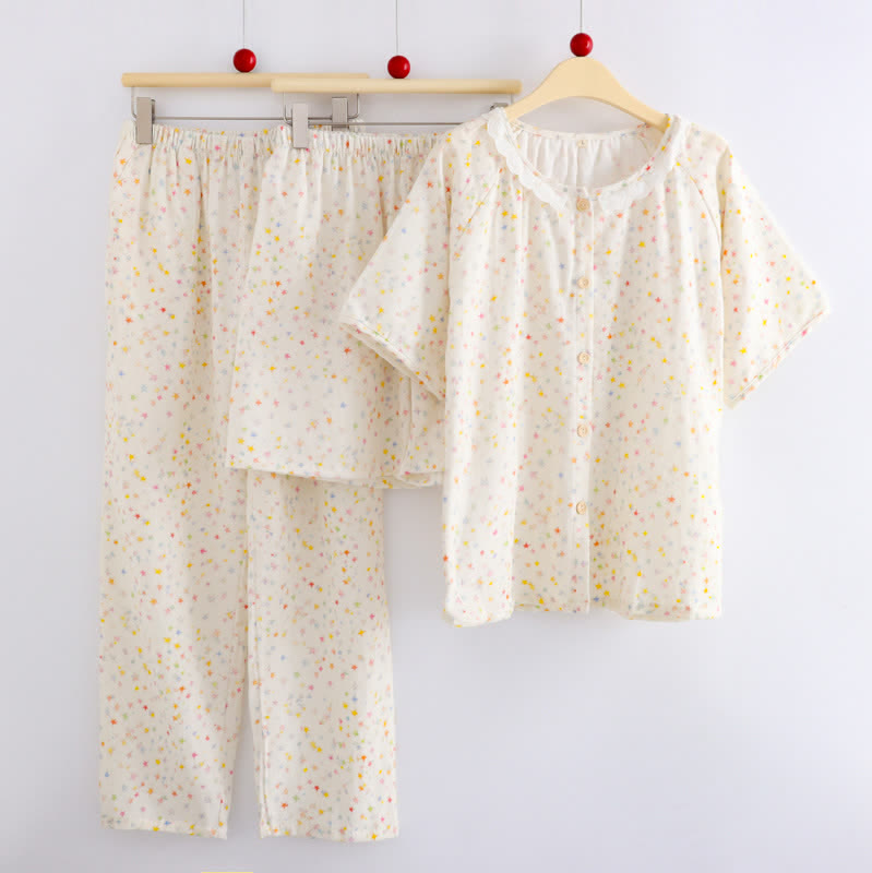 Loungewear-Set aus Baumwolle mit Sternenmuster (3-teilig) - image 1