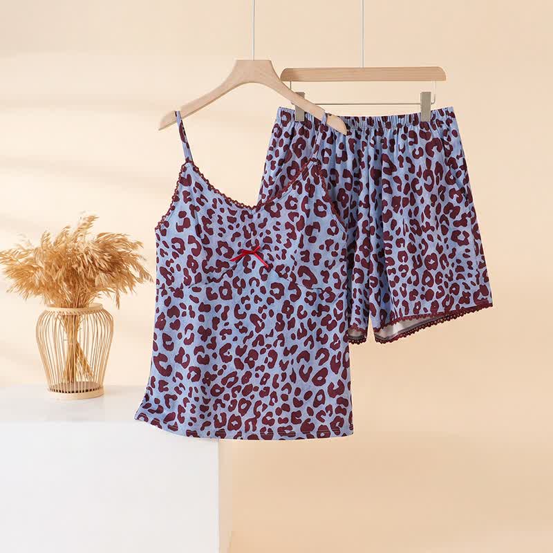 Loungewear-Set mit blauem Leopardenmuster - Blau - 3XL - image 0