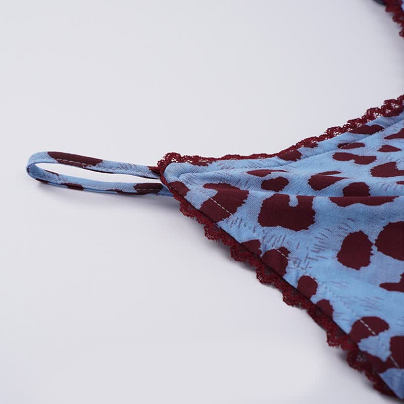 Loungewear-Set mit blauem Leopardenmuster - image 3