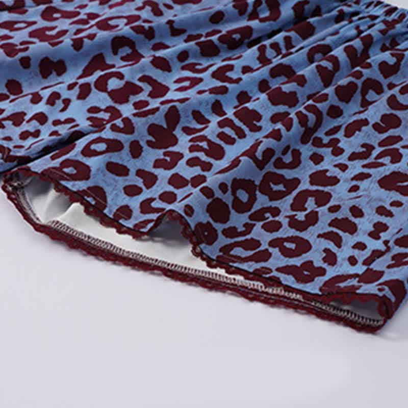 Loungewear-Set mit blauem Leopardenmuster - image 5