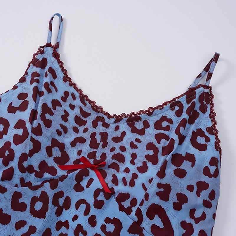 Loungewear-Set mit blauem Leopardenmuster - image 2