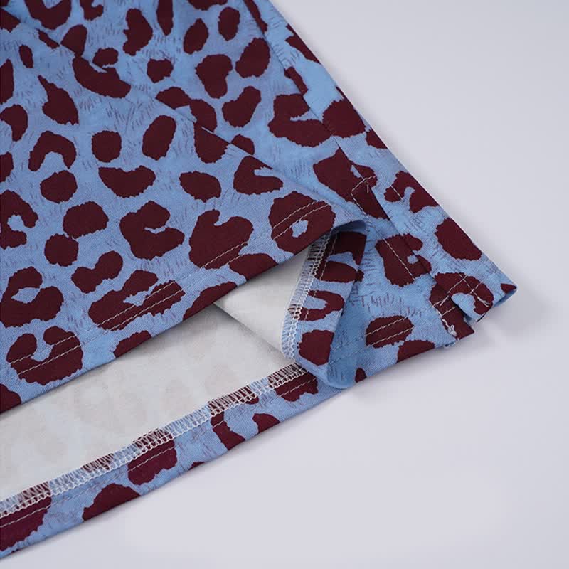 Loungewear-Set mit blauem Leopardenmuster - image 8