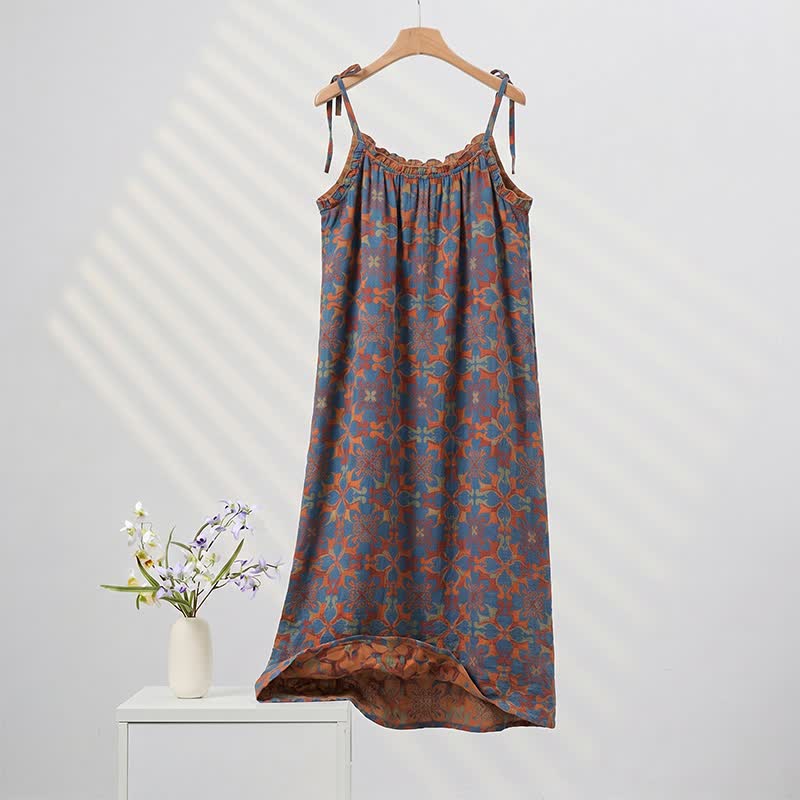 Vintage Boho Baumwoll-Cami-Nachtkleid - image 3