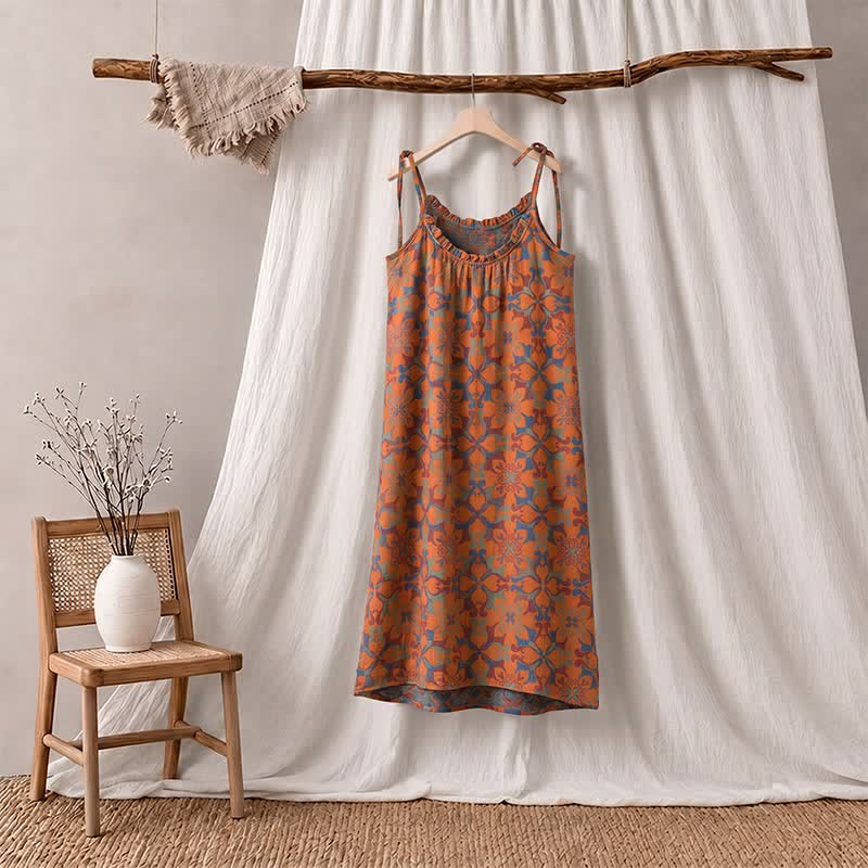 Vintage Boho Baumwoll-Cami-Nachtkleid - image 2
