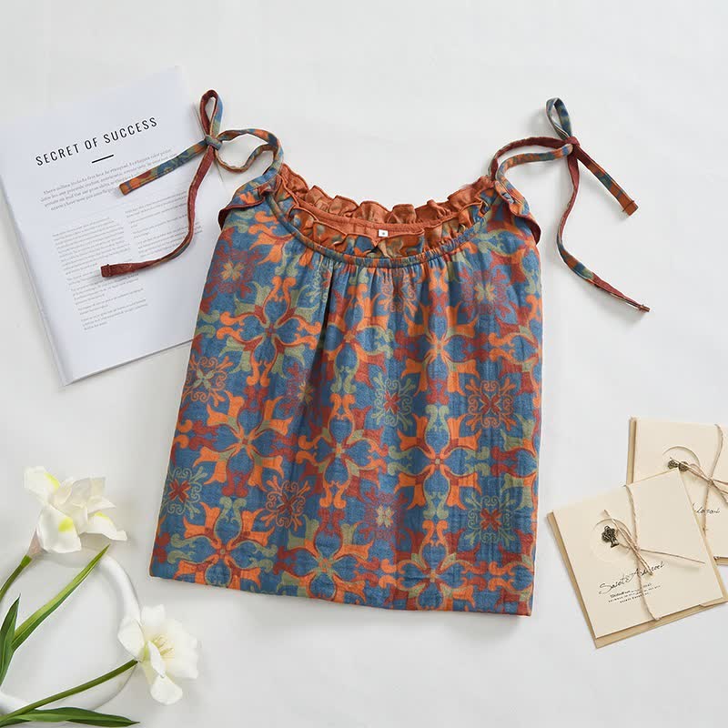 Vintage Boho Baumwoll-Cami-Nachtkleid - image 1