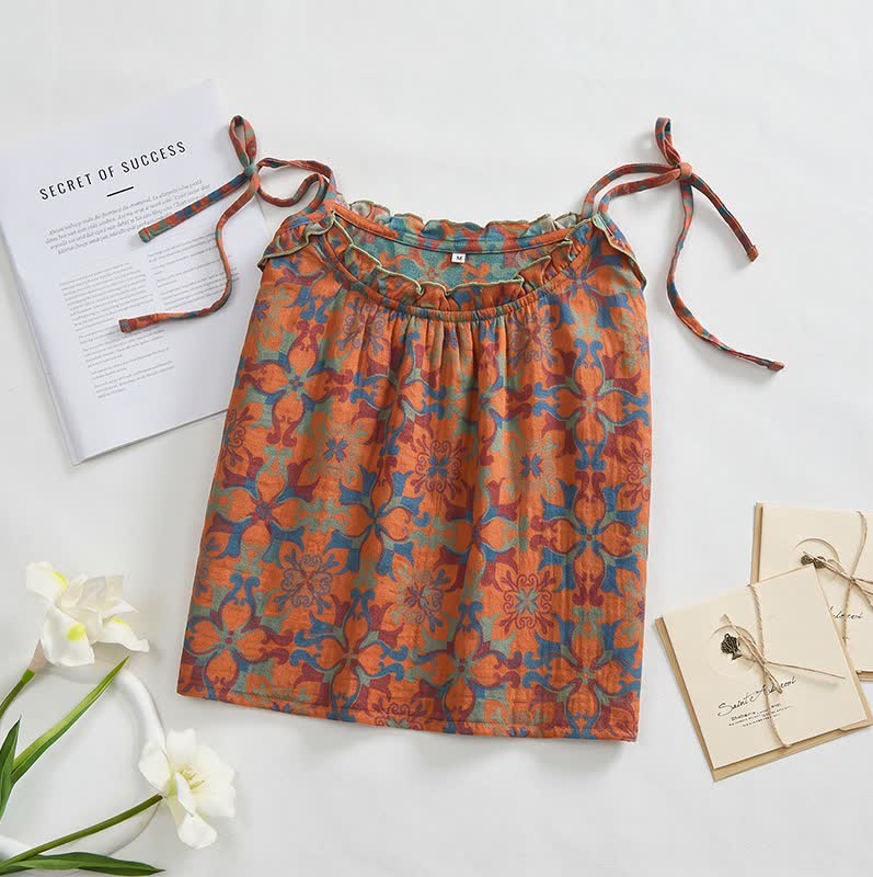 Vintage Boho Baumwoll-Cami-Nachtkleid - image 6