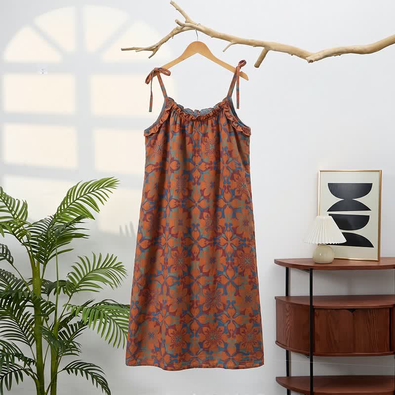 Vintage Boho Baumwoll-Cami-Nachtkleid - image 9