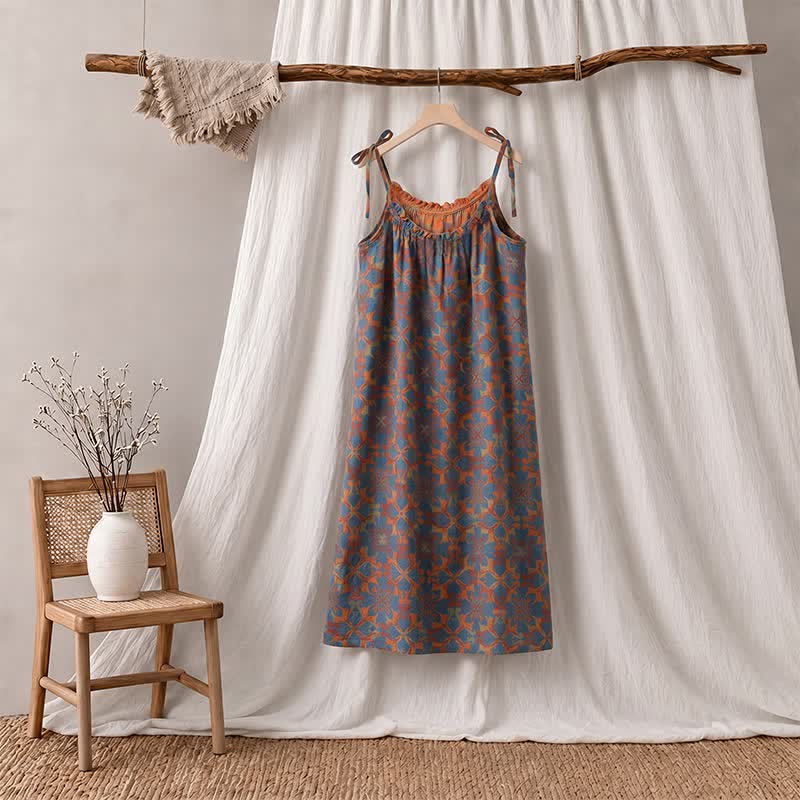 Vintage Boho Baumwoll-Cami-Nachtkleid - image 7