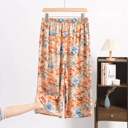 Vintage-Pyjamahose mit botanischem Print, kurze Ausführung - image 2