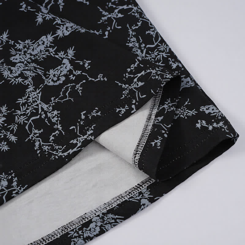 Schwarzes Lounge-Set mit Camisole-Oberteil und Blumenmuster - image 7