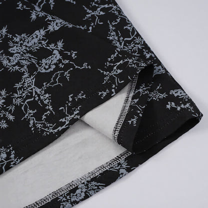 Schwarzes Lounge-Set mit Camisole-Oberteil und Blumenmuster - image 7