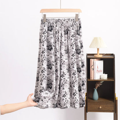 Vintage Schwarze geblümte Cropped Schlafhose - image 2