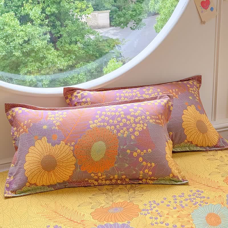 Sonnenblumen-Baumwoll-Doppelgaze-Bettwäscheset (4-teilig) - image 3