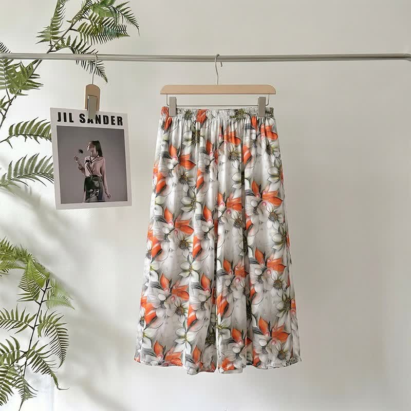 Vintage-Loungewear-Hose mit Blumenmuster, knöchellang - image 1