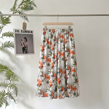 Vintage-Loungewear-Hose mit Blumenmuster, knöchellang - image 1