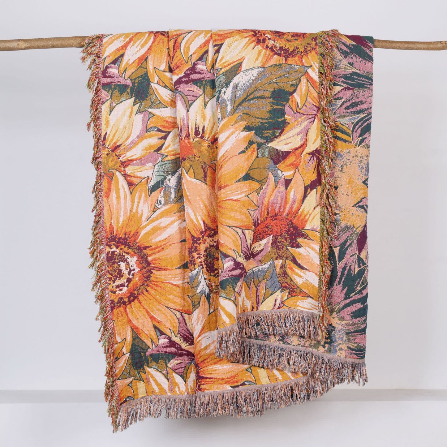 Boho-Sonnenblumen-Tagesdecke aus Baumwollgaze - image 4
