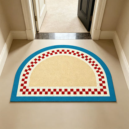 Halbmondförmiger Farbblock-Schlingenflor-Akzentteppich - image 3