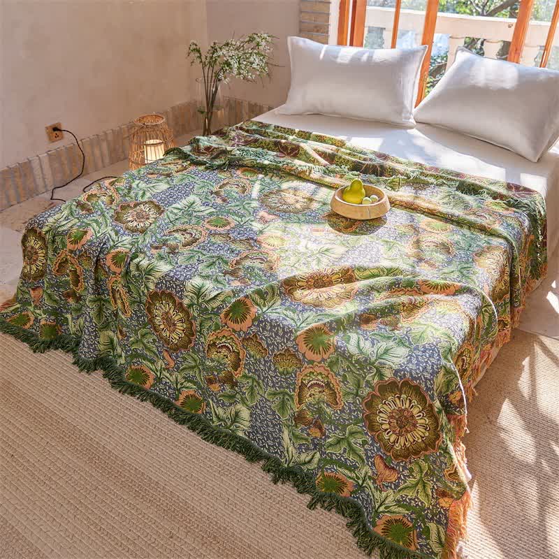 Wendbare, 4-lagige Baumwollgaze-Decke mit Blumenmuster - image 3