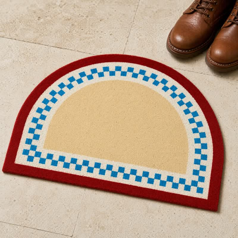 Halbmondförmiger Farbblock-Schlingenflor-Akzentteppich - 31'' × 47'' - image 0