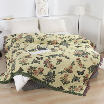 Romantische Rosen-Tagesdecke aus Baumwollgaze - image 1
