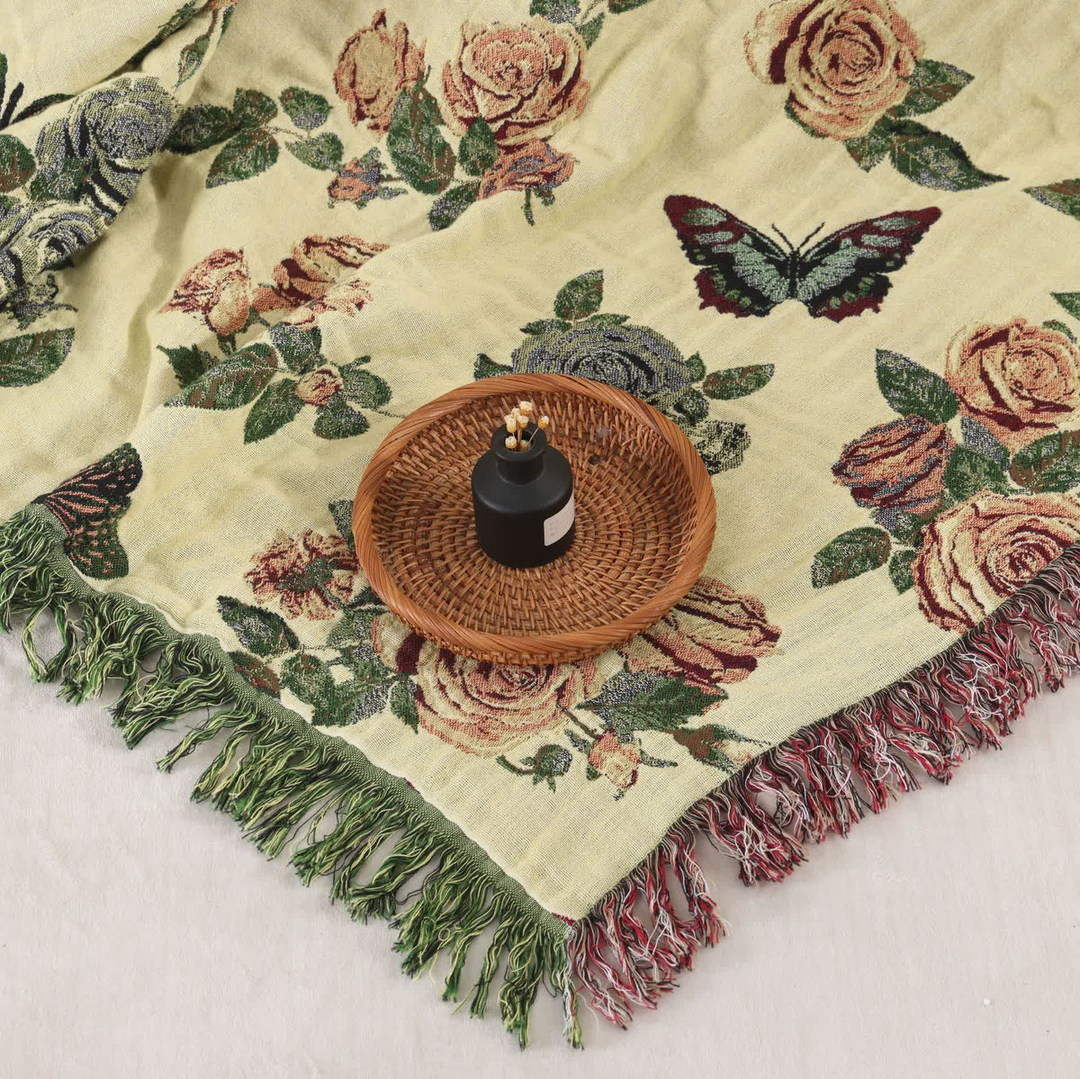 Romantische Rosen-Tagesdecke aus Baumwollgaze - image 4