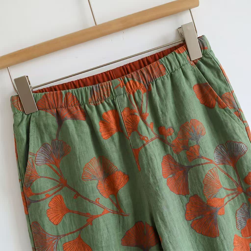 Ginkgo-Blatt-Pyjama-Set mit Rüschen und Cami-Oberteil - image 10