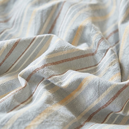 Bettwäsche-Set aus doppellagigem Baumwollgewebe mit luftigen blauen Streifen - image 2