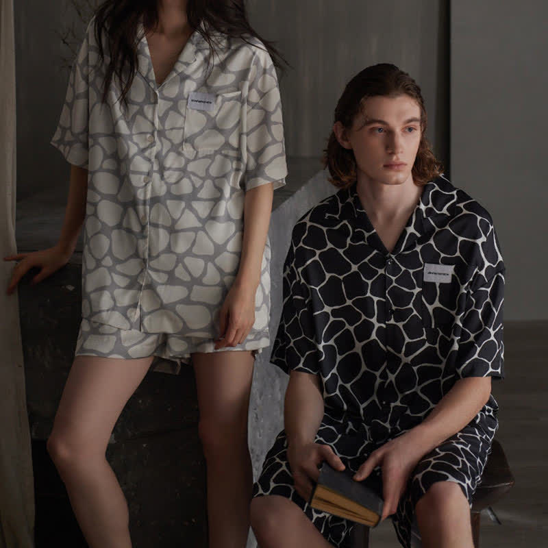 Partner-Pyjamas mit unregelmäßigem Steinmuster - image 4