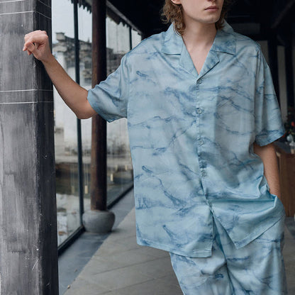 Loungewear-Set in Blau-Aquarell für Sie und Ihn - image 14
