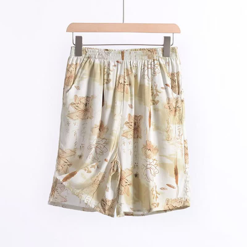 Weiche Lounge-Shorts aus Baumwolle mit Blumenmuster - image 4