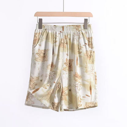 Weiche Lounge-Shorts aus Baumwolle mit Blumenmuster - image 4