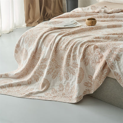 Vintage-Bettdecke aus Baumwollmusselin mit Blumenmuster - image 4