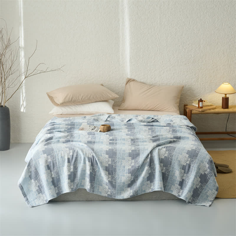 Wendbare, geometrische Baumwoll-Musselin-Decke - image 2