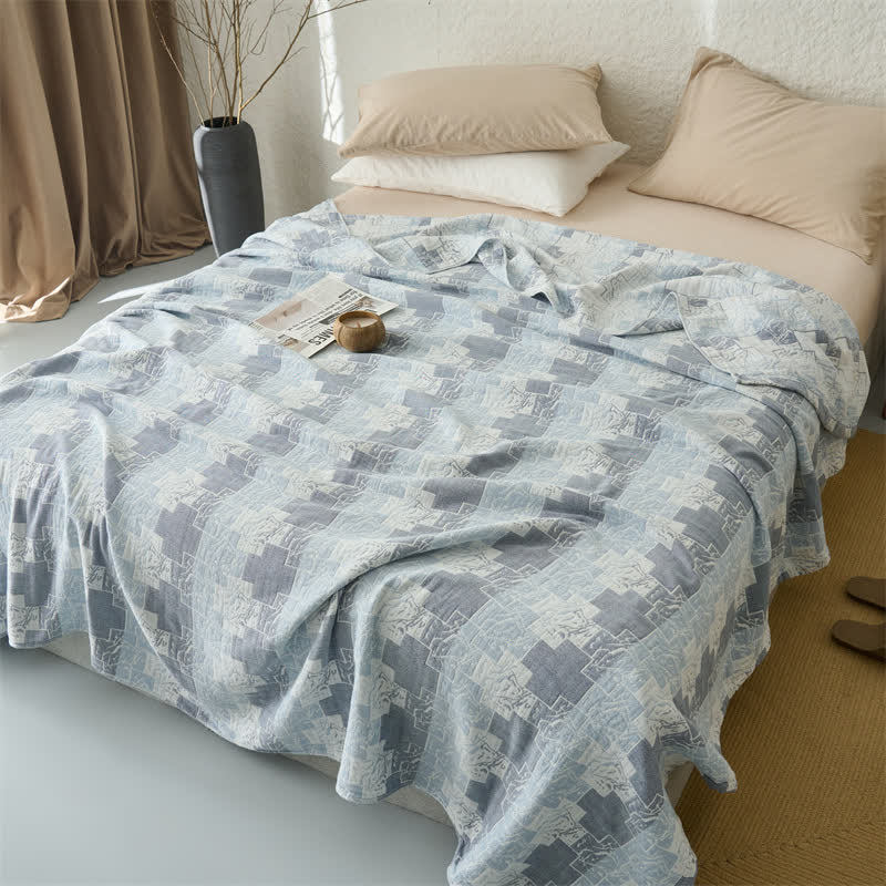 Wendbare, geometrische Baumwoll-Musselin-Decke - image 3